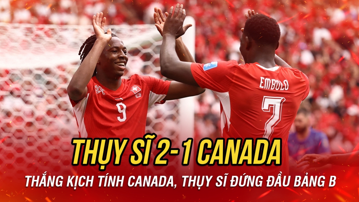 Kết quả World Cup 2026 hôm nay 25/6: Hạ gục Canada, Thụy Sĩ đứng đầu bảng B